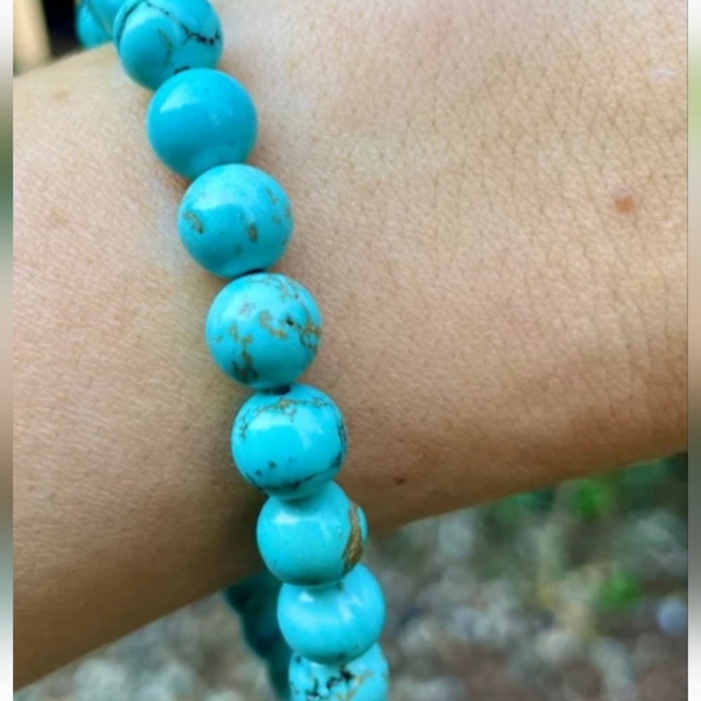 2/$25 Turquoise Stone Aromatherapy Calming Bracelets - 8mm